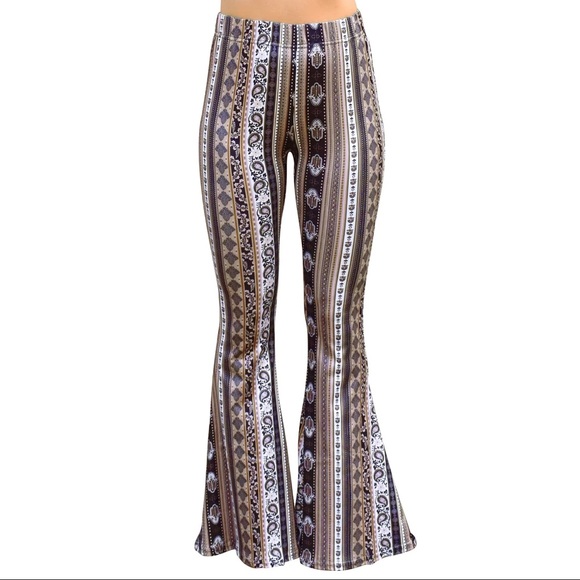 Mocha hamsa bell bottom pants - Picture 1 of 7